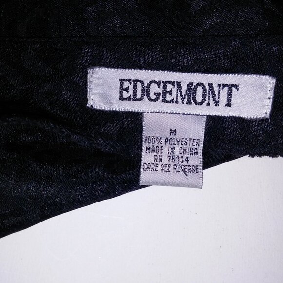 Edgemont Lingerie Chemise Slip Medium Black Leopard Sleeveless Sleepwear Preowne - Picture 11 of 11